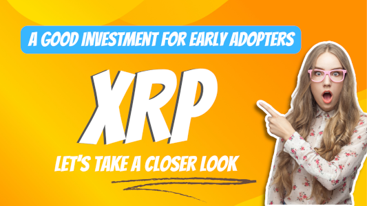 Lady pointing at the letters XRP